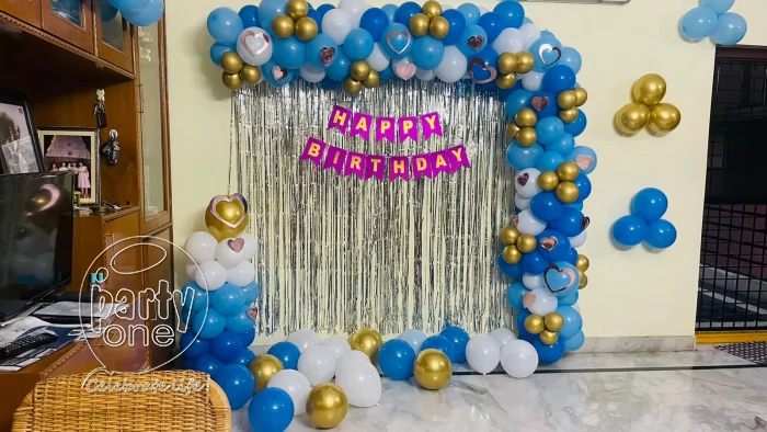 birthday Blue And White Home Birthday Decor